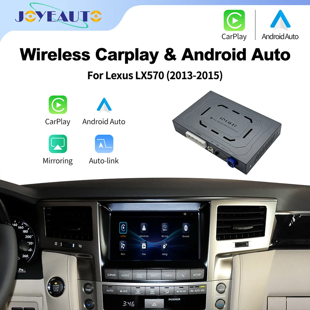 Фото Беспроводной комплект JoyeAuto CarPlay Android Auto для Lexus LX570 2013-2015 с поддержкой Mirror-Link, AirPlay, OEM камеры и микрофона (ретрофит) №1