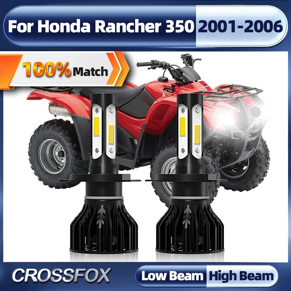 

H4 Canbus светодиодный лампы для автомобильных фар 120 Вт 20000LM турбо лампы Автомобильные фары для Honda Rancher 350 2001 2002 2003 2004 2005 2006