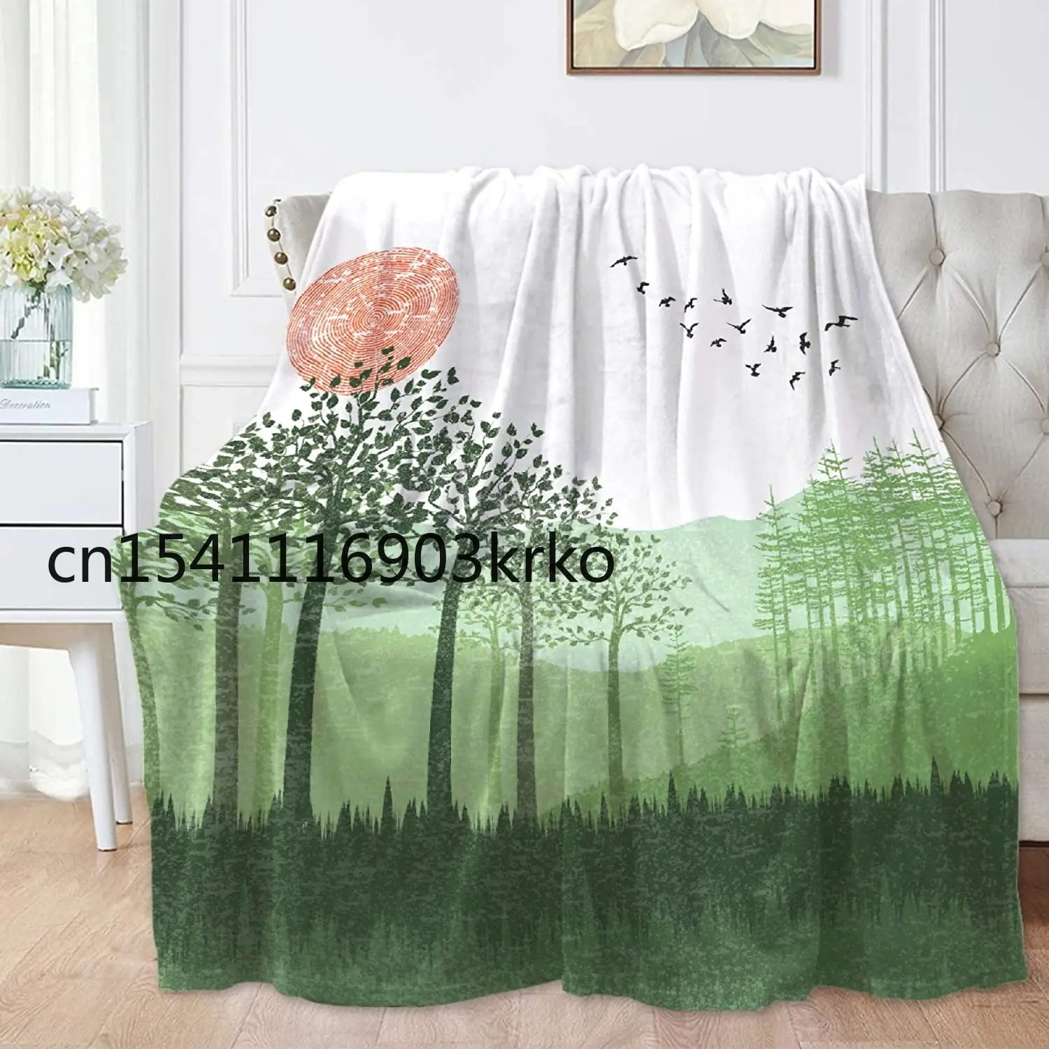 

Мягкое одеяло Evergreen с деревьями, солнцем, Северо-западным лесом для кушетки, кемпинга, гобелен AllSeasons, домашний декор, подарки для детей, женщи...