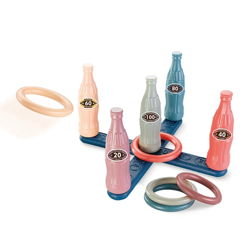 

Children's coke bottle ring stacking puzzle throwing exercise sports fitness indoor parent-child interactive toys