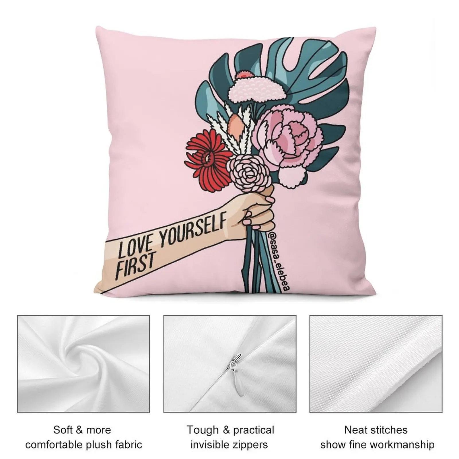 Роскошные диванные подушки Love yourself first от Sasa elebea