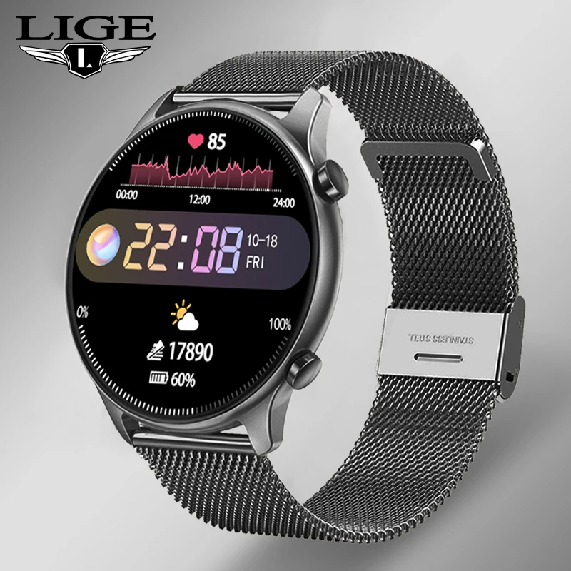 

2022 LIGE Smart Watch men Sport Fitness Tracker Pedometer Clock Ladies Waterproof Watches Bluetooth Call Smartwatch Android Ios