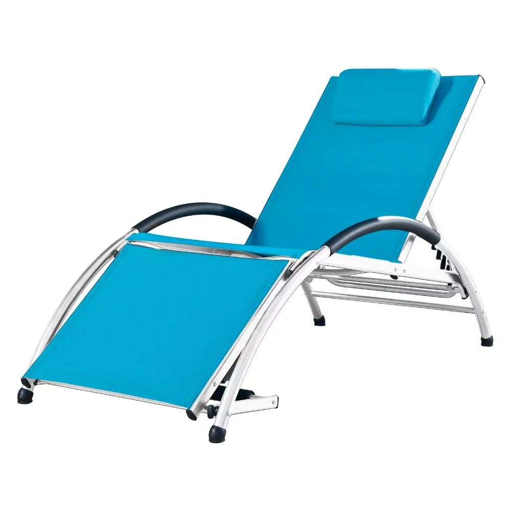 

Dockside Sun Lounger in True Turquoise with White Aluminum Frame