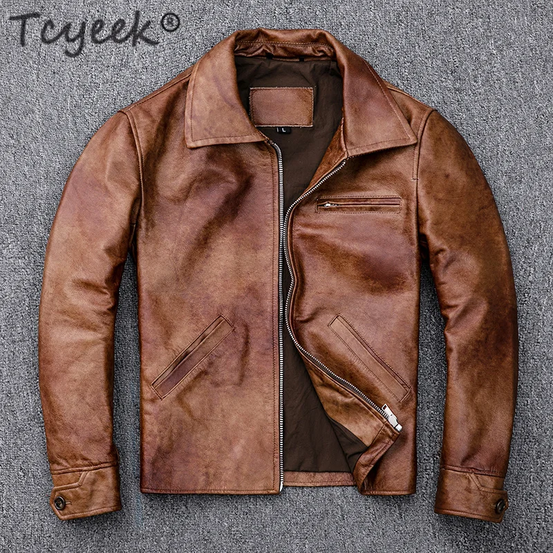 

Fashion 100% Genuine Leather Jacket Men Clothes 2023 Streetwear Mens Autumn Real Leather Coat Casual Fit Moto Jackets 709
