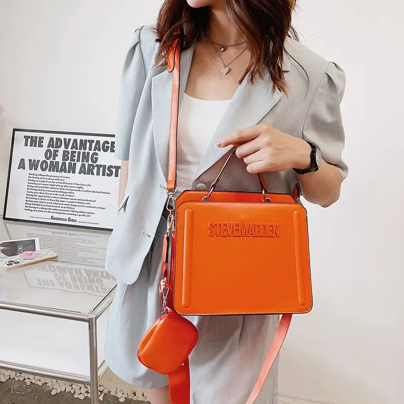 

Women's Fashion Handbags Vintage Solid PU Leather Crossbody Shoulder Bag With Cute Mini Bag Casual Women Handbags bolsa feminina