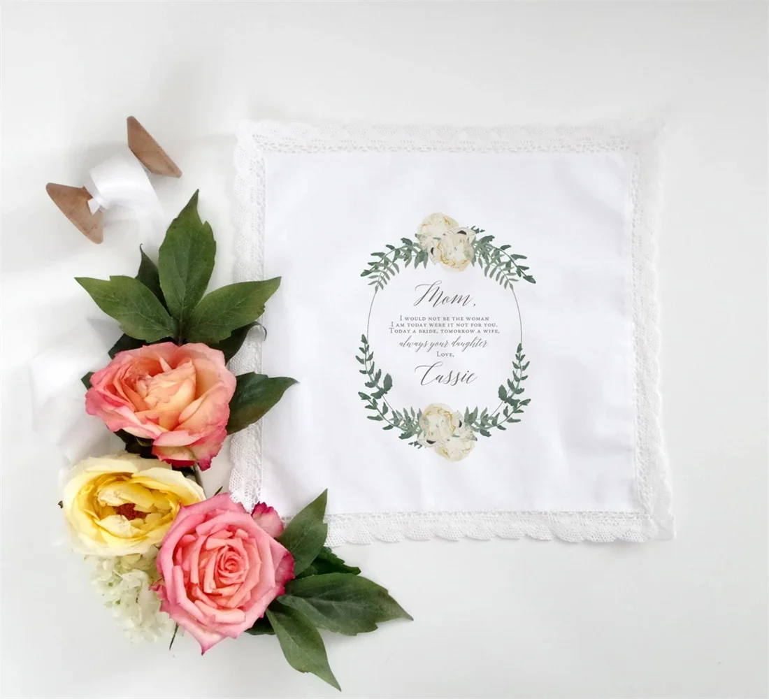 

Mother of the Bride Wedding Gift, Mother of the Groom Wedding Gift, Personalized Lace Handkerchief