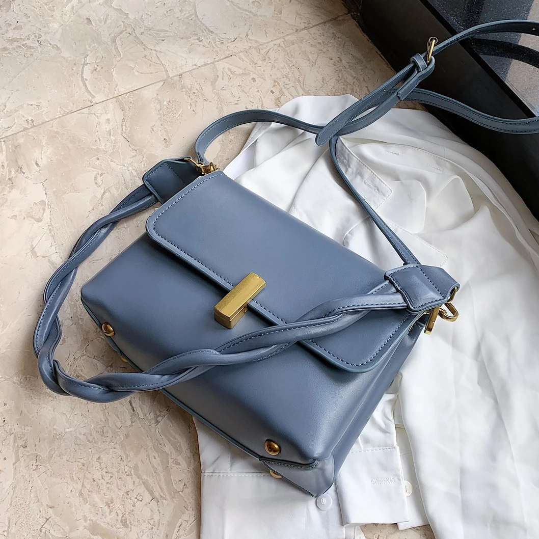 

MEW Rope Shoulder Strap Small PU Leather Crossbody Bags For Women Fashion Solid Color Simple Small Travel Shoulder Handbags