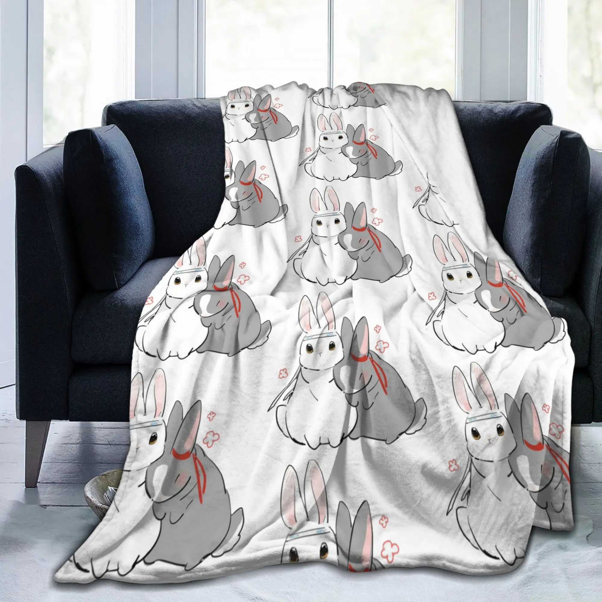 Одеяло The Untamed MDZS Wangxian Bunnies, фланелевое одеяло с принтом Mo Dao Zu Shi, портативное ультрамягкое одеяло для дивана, дорожное одеяло (art.: 3920d2f8ce474) - 3920d2f8ce474