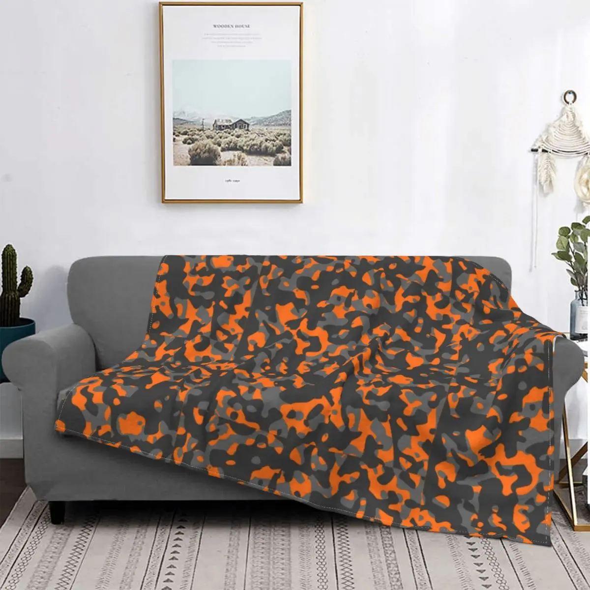 

Blankets for Bed Office Couch Bedspreads Blanket Warm Ultra Soft Fleece Panther Ambush Camouflage Throw Flannel Camo Soldier