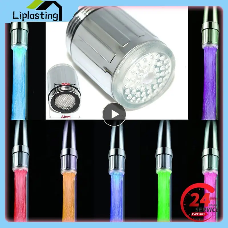 

1~10PCS Kitchen LED Temperature Sensitive 3-Color Light-up Faucet Bathroom Shower 7 Colors Glow Water Saving Faucet Aerator Tap