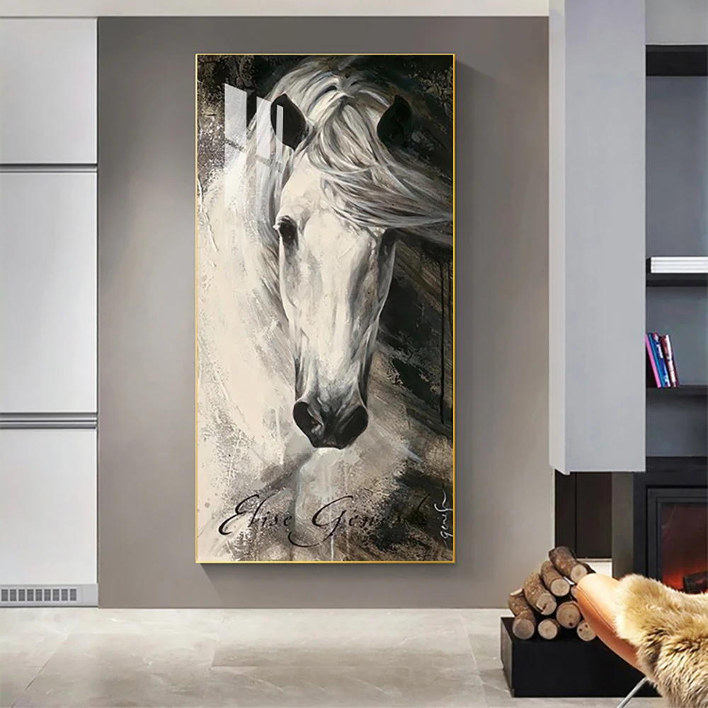 

Animal Horse Decoration Painting Abstract Simple Style Canvas Poster Living Room Wall Art Murals for Modern Home Decor Aesthetic