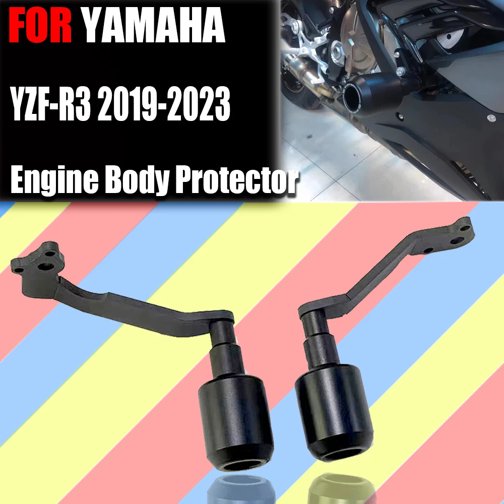 SEMSPEED Motorcycle CNC YZF-R3 YZF R3 2019 2020 2023 Engine Crash Pads Exhaust Sliders Body Protector For YAMAHA R3 2019 2023