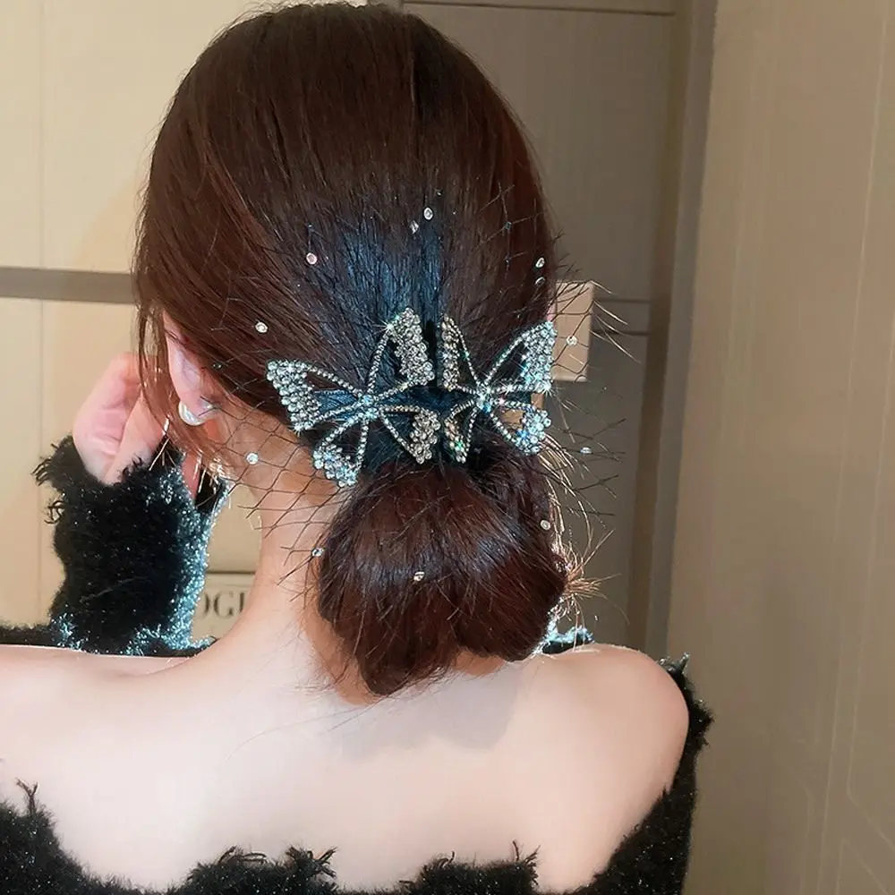 

Bride Wedding Headdress New Headwear Women Hairpins Crystal Butterfly Hair Clips Korean Barrettes Elegant Spring Clips