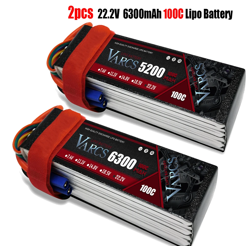 Lipo Batteries VARCS 7.4V 7.6V 11.1V 15.2V 14.8V 22.2V 2S 3S 4S 6S 5200Mah 6300Mah 6500mAh 6200mAh 6750mAh 8000mAh 7000mAh