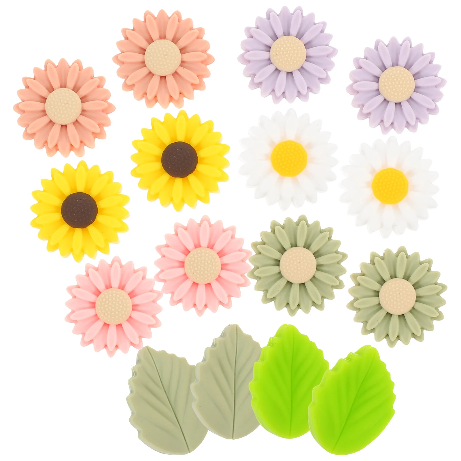 

16 Pcs Silica Beads Knitting Stitch Markers Crocheting Keychain Accessories Needle Stoppers Scattered