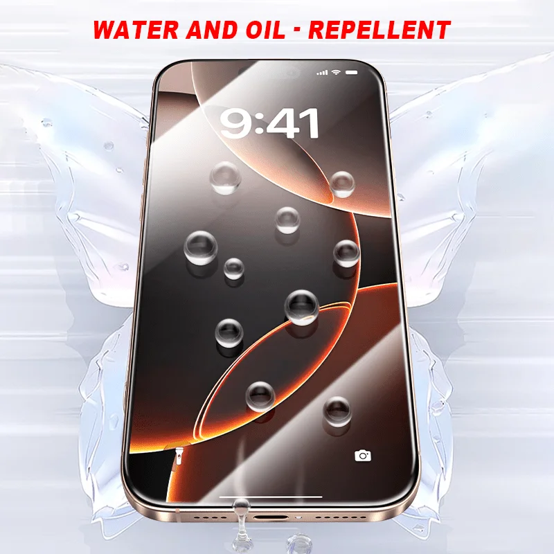 Фото 2 шт. для iPhone 16ProMax, пленка из закаленного стекла 15 Pro 14 Plus, 13 устойчивых к отпечаткам пальцев, установочные инструменты, пленка из закаленного стекла HD №2