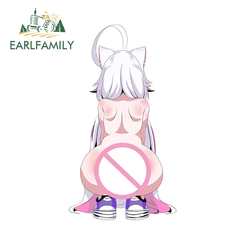 

EARLFAMILY соблазнительные пушистые наклейки для автомобиля для девочек, графическая наклейка на коленях, устойчивая к царапинам, JDM, заднее лобовое стекло