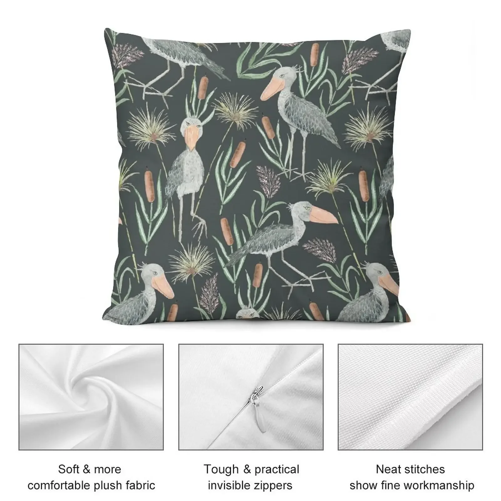 Великолепная подушка Shoebill с акварельным узором для сидения эластичный чехол