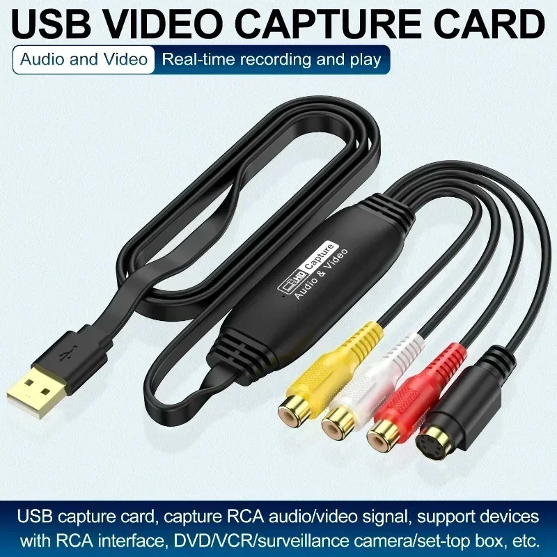 Фото USB-устройство для видеозаписи с VHS на цифровой формат, USB 2.0, карта для захвата видео и аудио с поддержкой Windows и Mac, для телевизора, DVD, VHS. №2