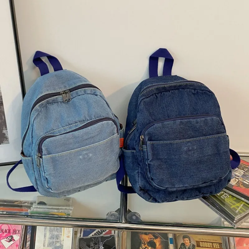 

Korean Trend Canvas Bag Fashion Casual Student Backpack Harajuku Style Solid Colors Simple Schoolbags For Teenager Girl M259