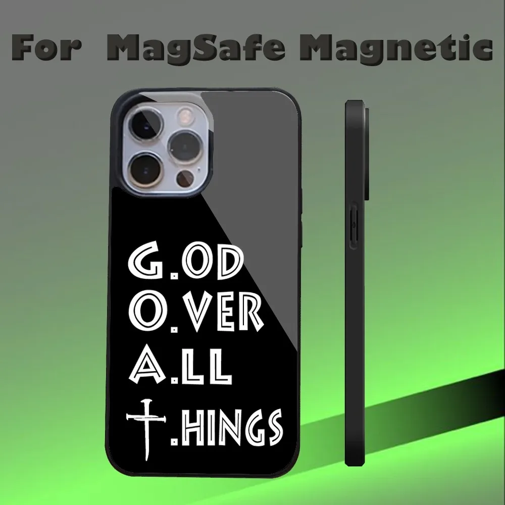 F-Faith Jesus Art Words Phone Case For IPhone 16 15 14 13 Pro Max 11 12 Mini Alex Mirror Magsafe Wireless Charging Cover