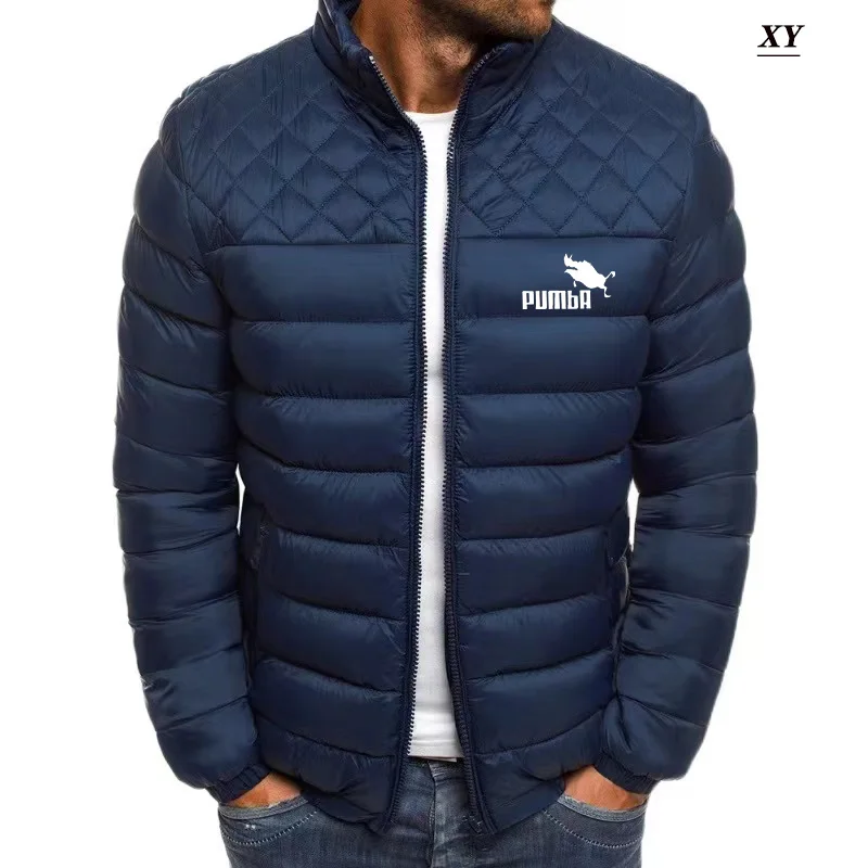 

2022Autumn and winter new down jacket retro men's casual jacket fashion stand-up collar outdoor men's jacket plain thick jacket