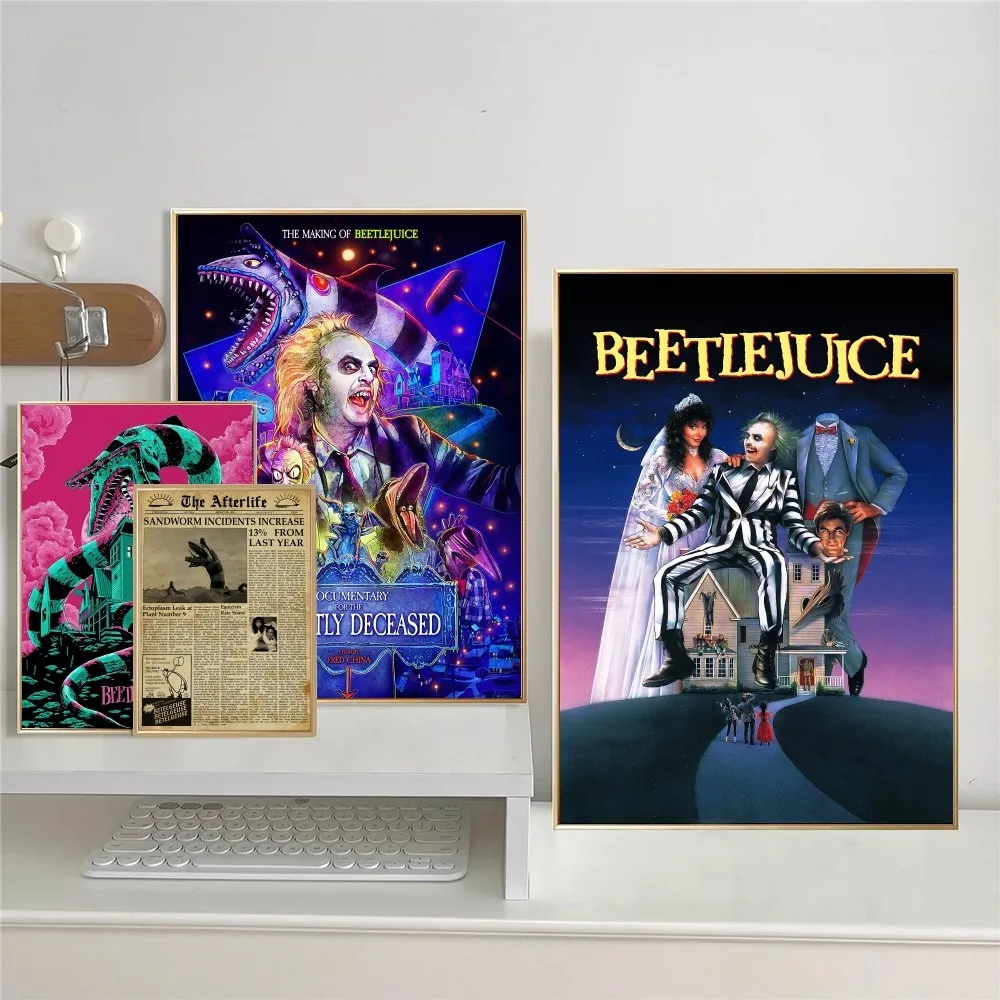 Classic Horror Movie B-Beetlejuices Good Quality Prints And Posters Vintage Room Home Bar Cafe Decor Aesthetic Art Wall Painting