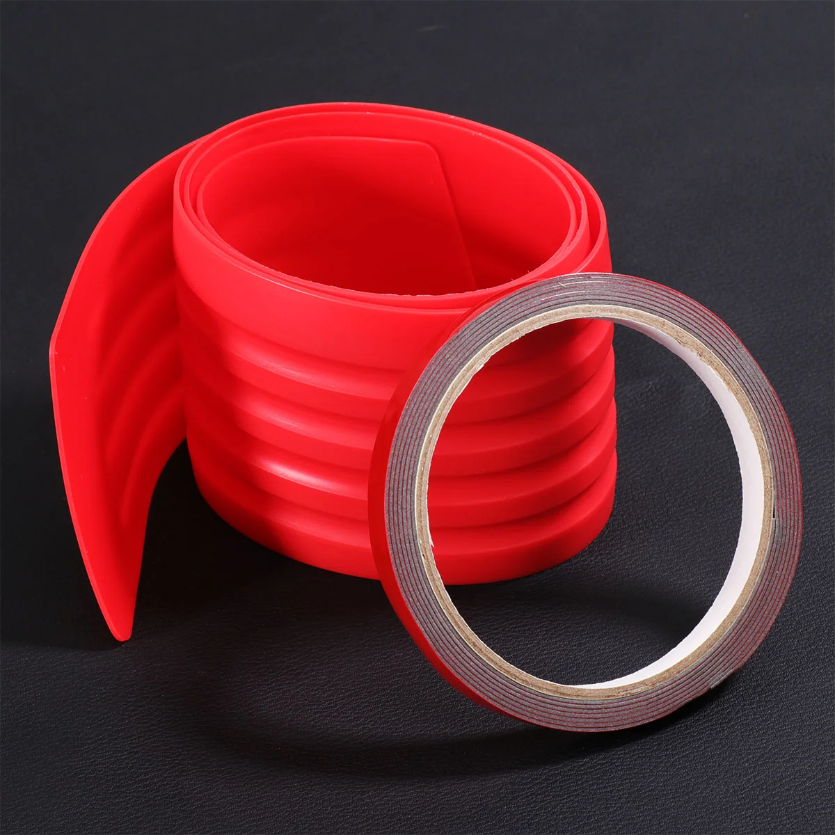 

Crash Proof Rubber Rear Guard Bumper Protector Trim Cover Universal Fit for Car Pickup SUV Truck with a Tape (Red)