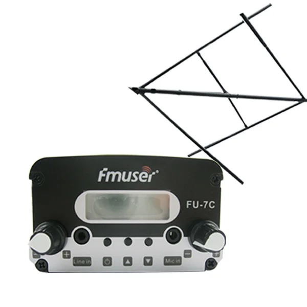

FU-7C 7 Вт 7 Вт FM-радиопередатчик дальнего радиуса действия + CP100 циркулярная поляризованная антенна + коаксиальный кабель беспроводной Stadio мини-ретранслятор
