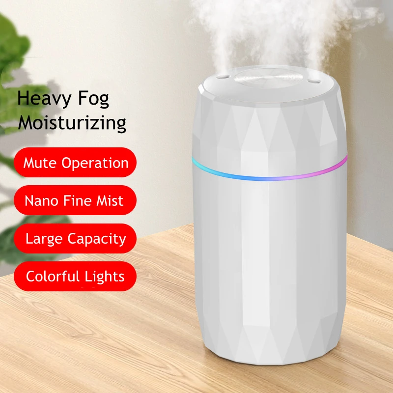 

1200ML USB Home Air Humidifier Double Nozzle Mist Maker Essential Oil Aroma Diffuser with LED Lights Ultrasonic Humidificador