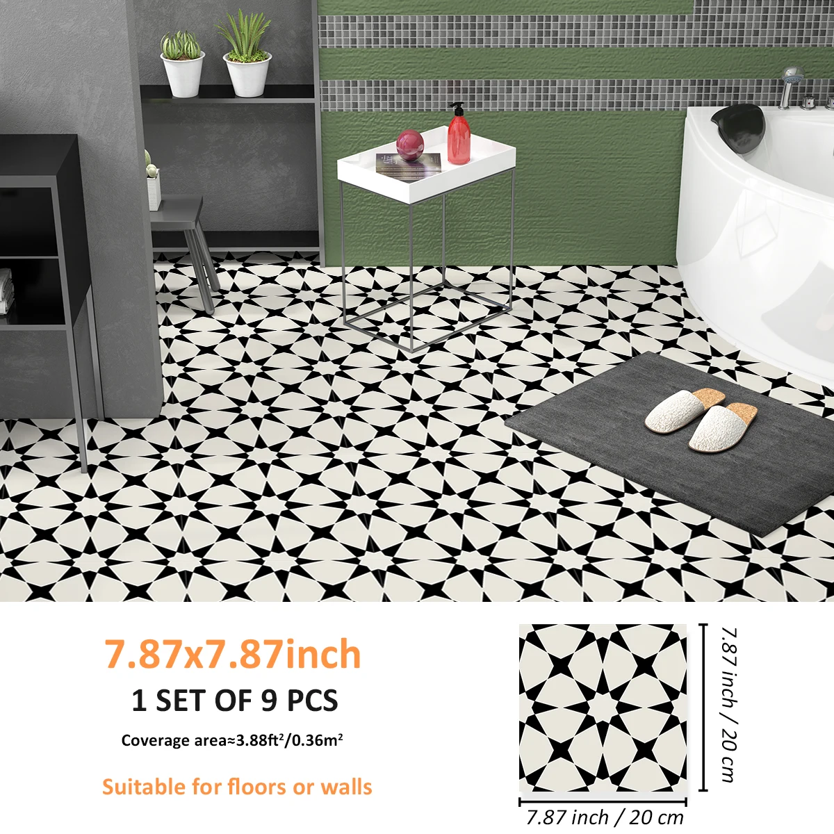 

9 Самоклеящихся Водонепроницаемых Наклеек На Пол В Скандинавском Стиле