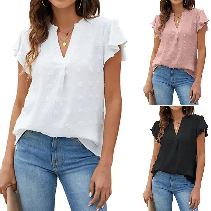 

2023 New Summer Sleeveless Blouses For Women Fashion V Neck Office Work Lady Shirts Plus Size Casual Elegant Chiffon Blouse Tops