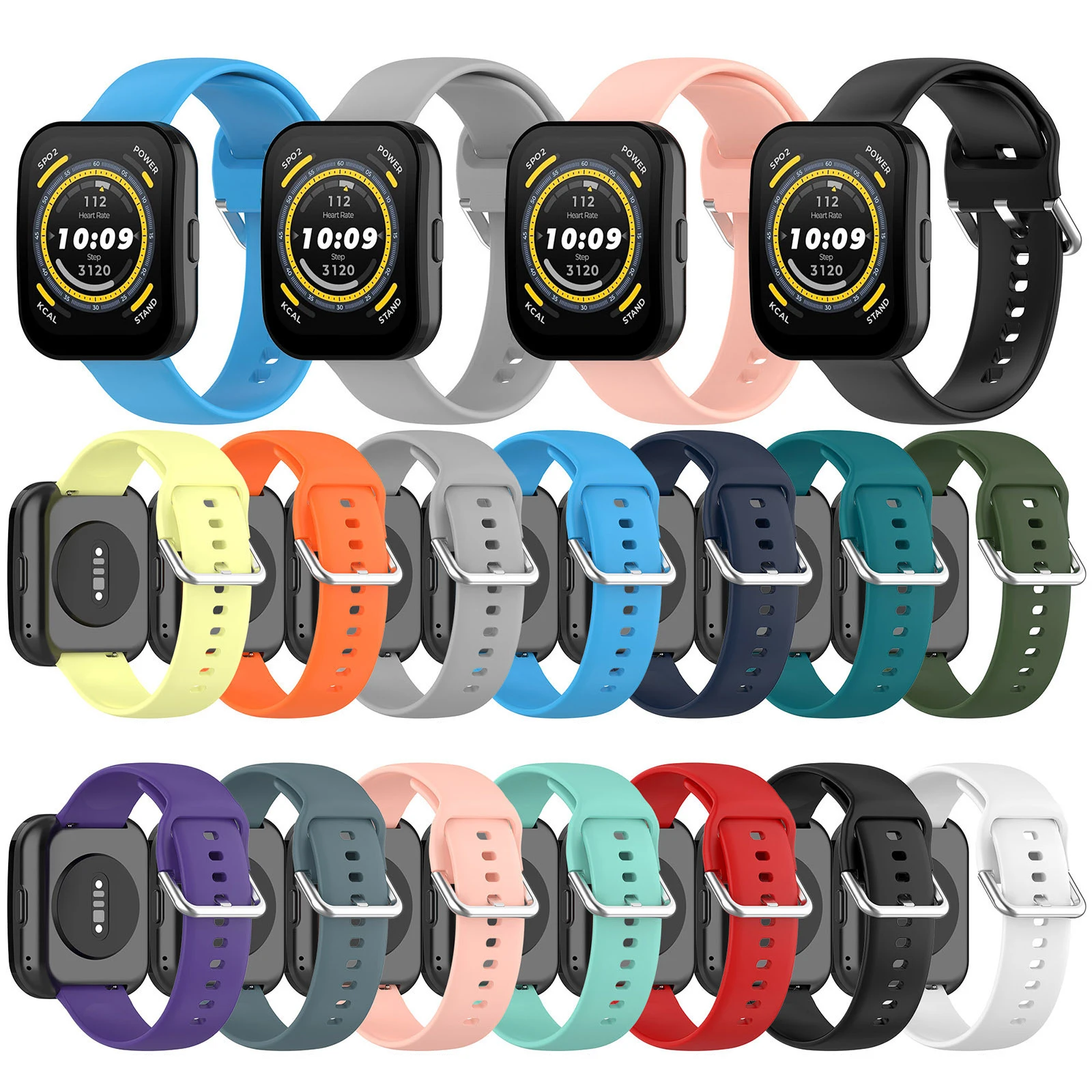 

Colorful Bracelet Silicone Strap For Amazfit Bip5 Watchbands For Xiaomi Huami Amazfit Bip3 / Bip3 pro/ U /GTR 4 / GTS 4 / GTR 3