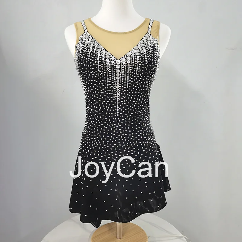 Платье для катания на коньках JoyCan стрейчевая танцевальная одежда из черного