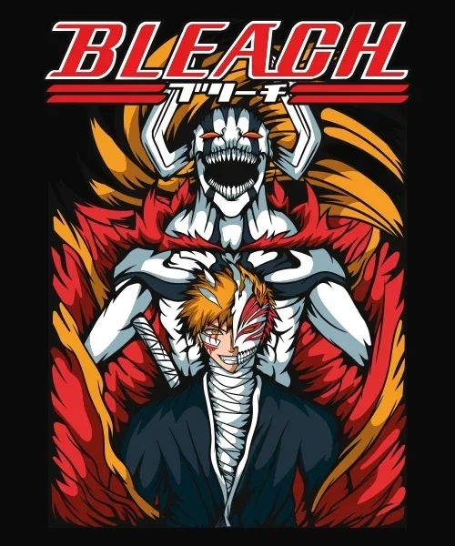 Хлопковая аниме футболка унисекс Camiseta с отбеливателем Vasto Lorde Ichigo