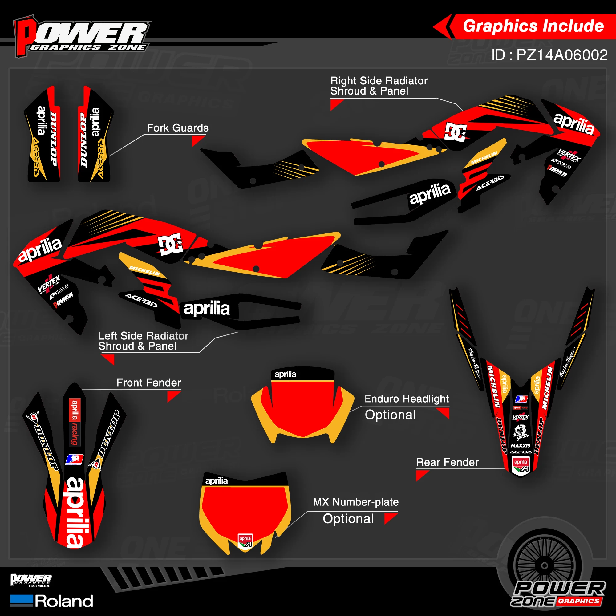 Персонализированные графические наклейки PowerZone Team 3M стикеры s Kit для APRILIA SXV 450 RXV 550