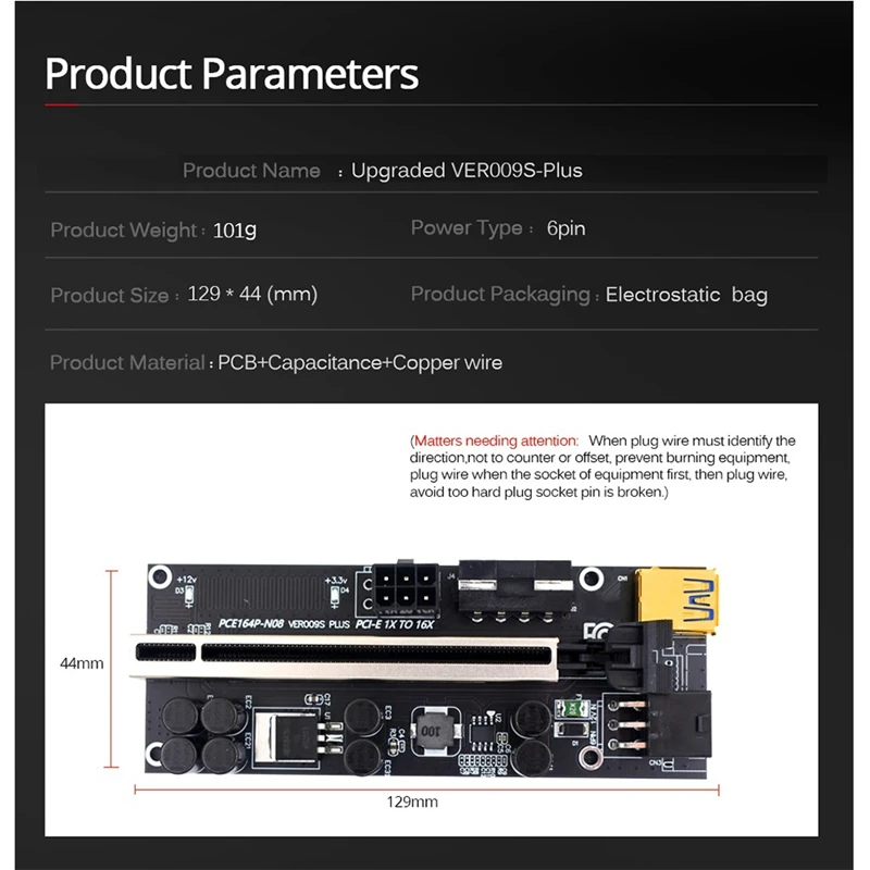 Модернизированная VER009S Plus PCI-E PCIE Riser Card Ver 009S USB 3.0 SATA 15-контактный адаптер на