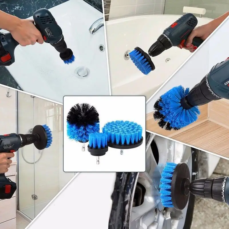 

Brush Attachment Set Power Scrubber Drill Cleaning Brush Polisher Multi-purpose Brush Head Set Bathroom Kitchen Cleaning Tools