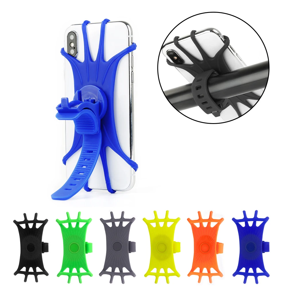 

Universal Bicycle Phone Holder Silicone Motorcycle Mount Elastic Stand Balance Car GPS Support Phone Bracket Bike Accessories