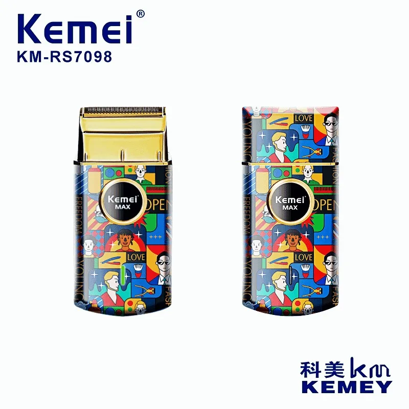 

Kemei New Electric Shaver For Men Professional Beard Trimmer Mini Electric Razor Beard Cutting Machine Graffiti Usb Charging