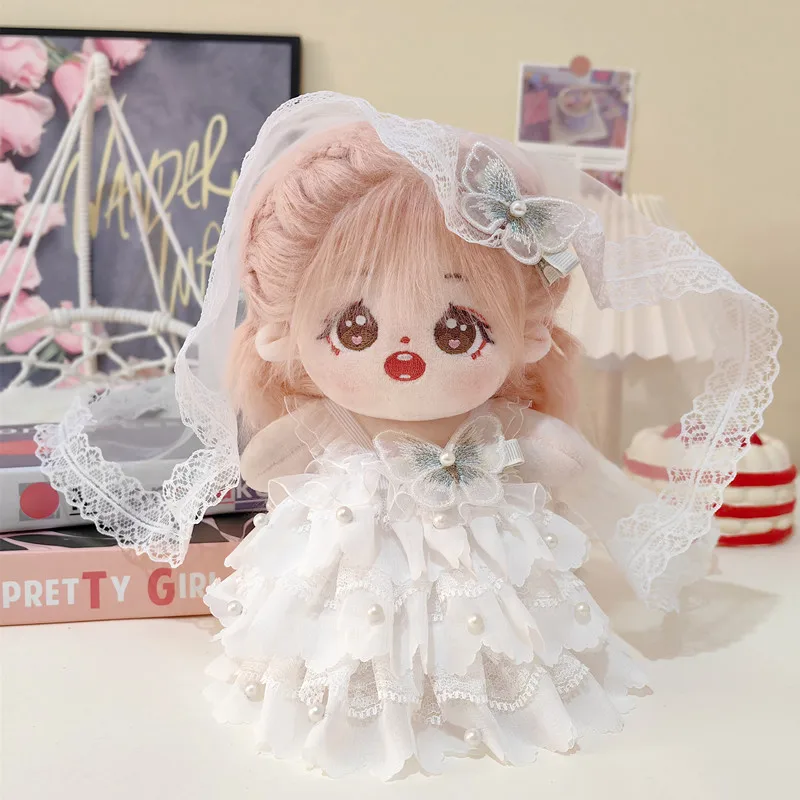 

Romantic White Yarn Skirt Accessories White Gauze Skirt Star Dolls Toys Collection Gift for 20cm Idol Doll