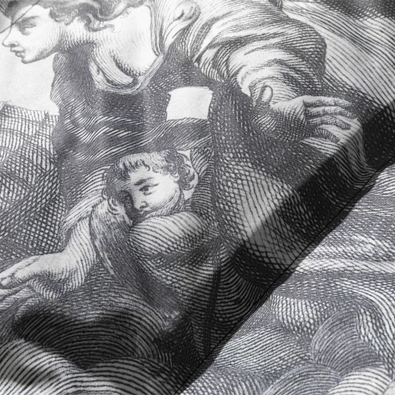 Fashion Harajuku Casual Oversize Coat Winter Warm Couple Stand-up Collar Outwear Men Vintage Thick Parkas Portrait Print Jacket