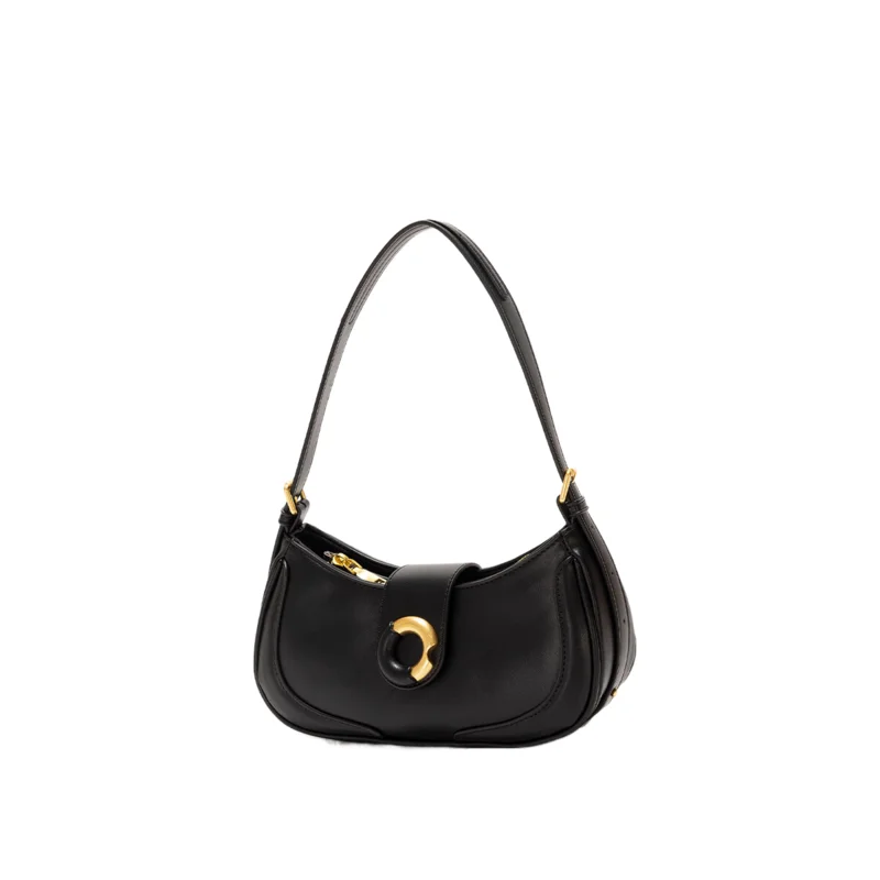 Advanced sense retro women's shoulder bag Niche design contrast color handbag Fashion Underarm Bag Genuine Leather crossbody bag