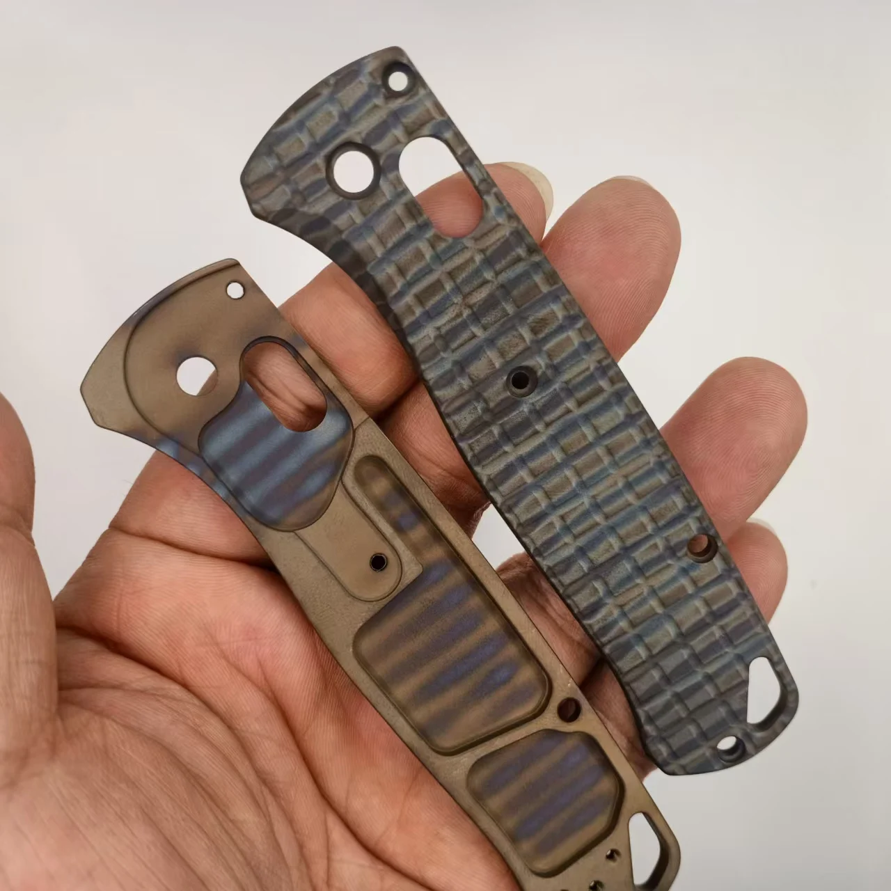 1 пара горящих титановых весов с ручкой и рисунком тигра для Benchmade Bugout 535