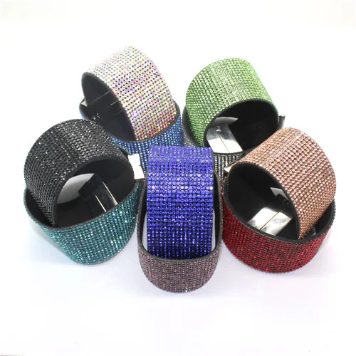 Модный женский кожаный браслет XQNI с кристаллами широкой подвеской ювелирные