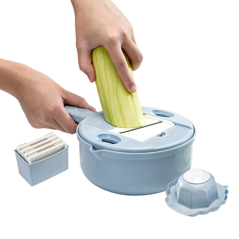 

Practical Multifunctional Vegetable Cutter Potato Slicer Cheese Fruit Grater Kitchen Tool Lncluding Hand Guard And Drain Basket