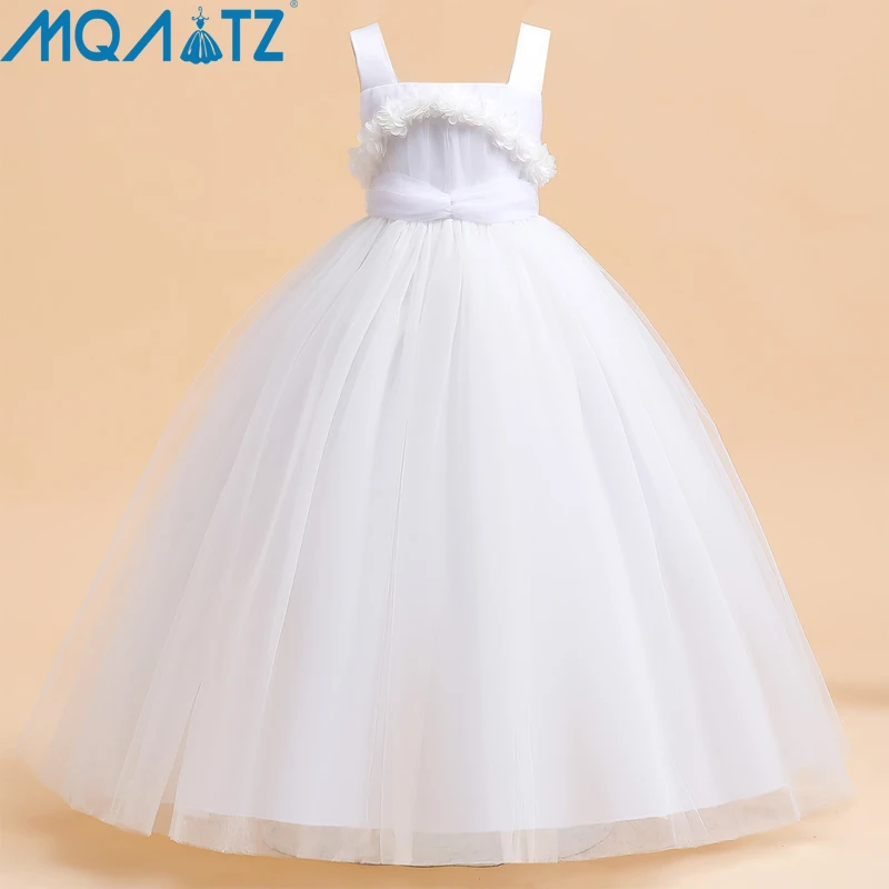

MQATZ Summer Dress Long Gown Baby Girls Clothes 14 Children Princess Birthday Party Prom Host White Wedding Bridesmaid Vestidos