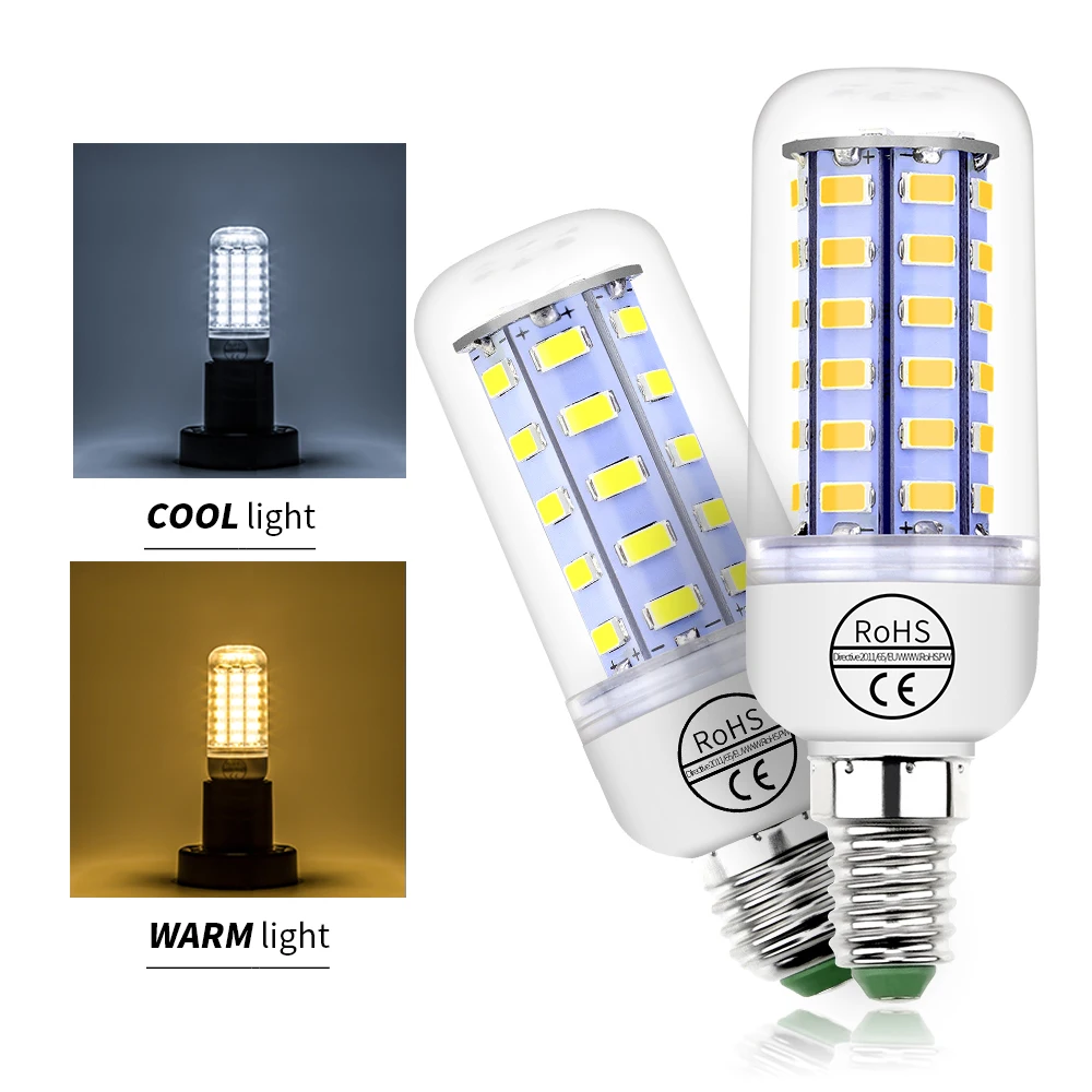Фото GU10 Кукурузная лампа Светодиодная лампа E14 Lamparas светодиодная 220 В SMD 5730 Bombillas LED E27 Энергосберегающая люстра Свеча Лампа 240 В Настенный светильник №5