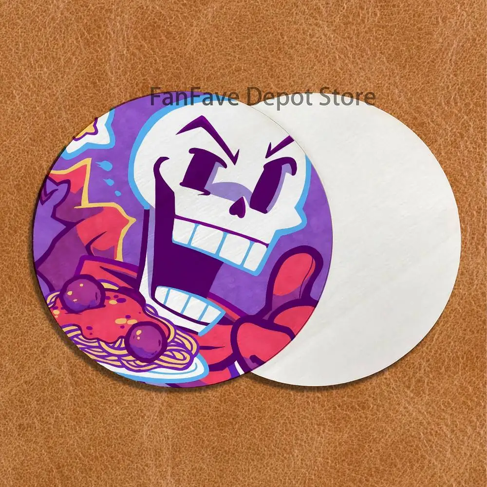 Фото Деревянный поднос для напитков U-Undertale Papyrus Coaster, подходит для ресторанов и кофеен, легко моется и чистится. №3