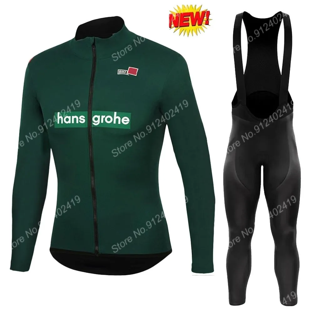 

2021 New Boraful Hansgrohe Team Green Cycling Jersey Set Summer Peter Sagan Clothing Suit Long Sleeve MTB Bike Bib Ropa Ciclismo